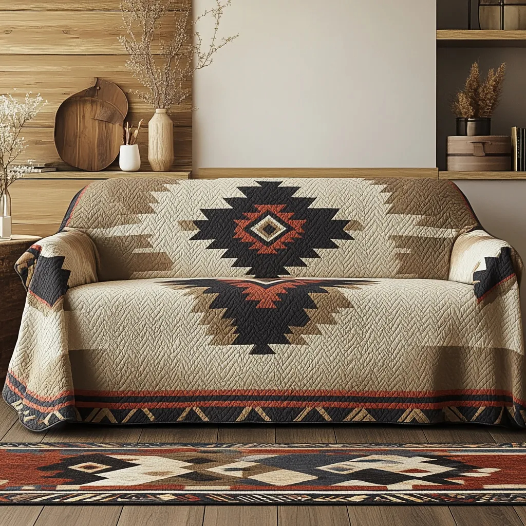 Exquisite quilted sofa cover