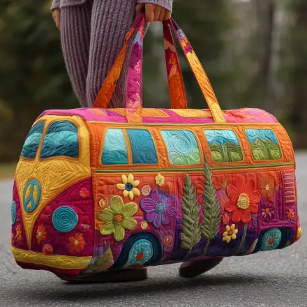 Exquisite Campervan Theme Quilted Duffle Bag