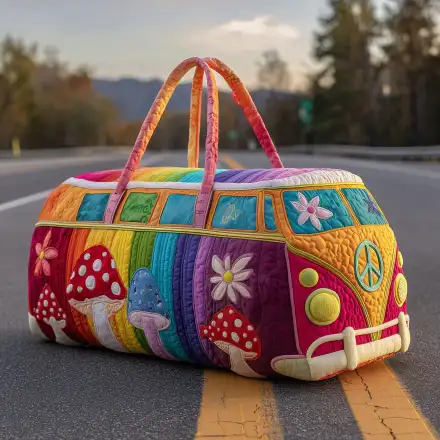 Exquisite Campervan Theme Quilted Duffle Bag
