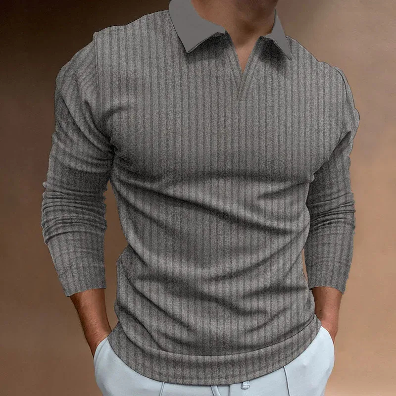 Men’s Stylish Minimalist Striped Long-Sleeve T-Shirt