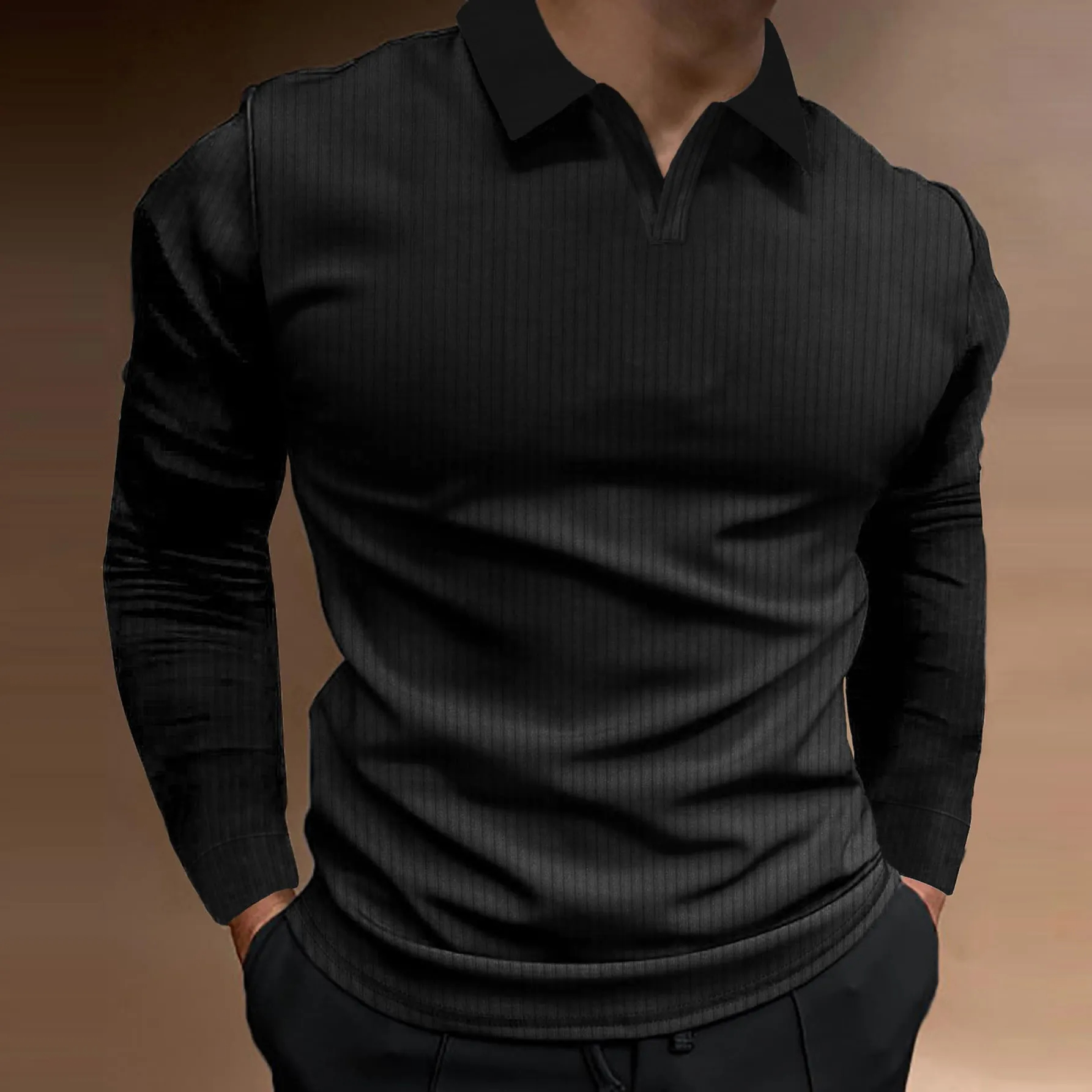 Men’s Stylish Minimalist Striped Long-Sleeve T-Shirt