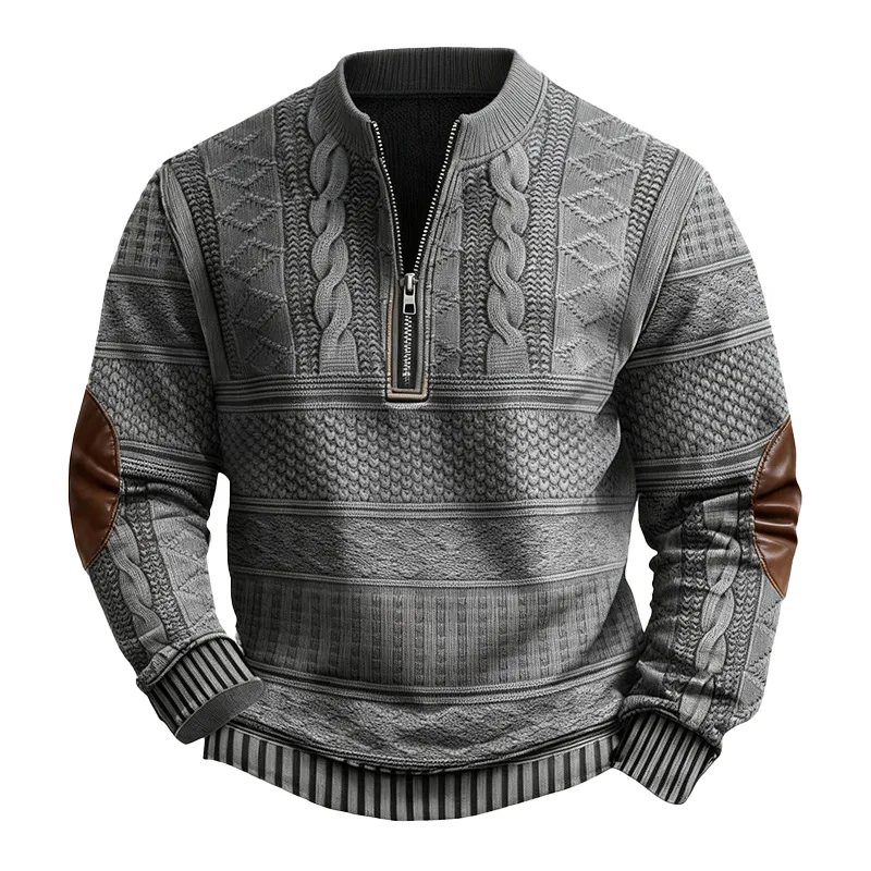 Men’s Vintage Western Wool Zip Pullover