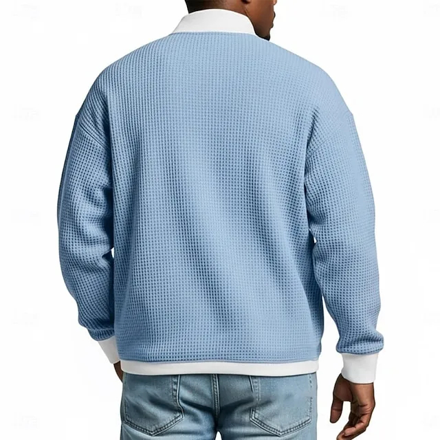 Men’s Waffle Long-Sleeve Half-Zip Top
