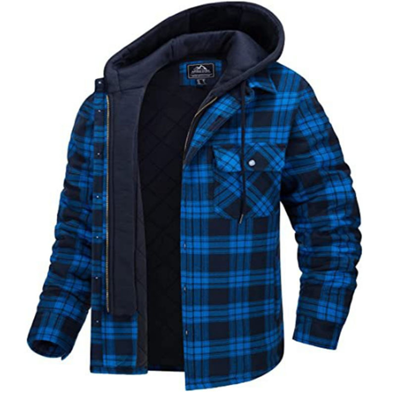 Men's Flannel Shirt Jacket - Wool-lined Cotton Winter Coat