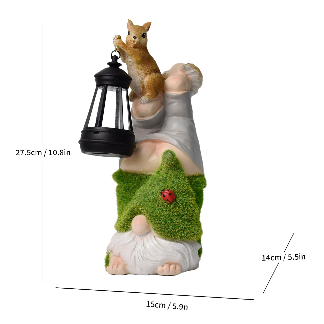 Flocked Elf Solar Garden Night Light American Style Ornament Villa Decoration Outdoor Garden Resin Craft