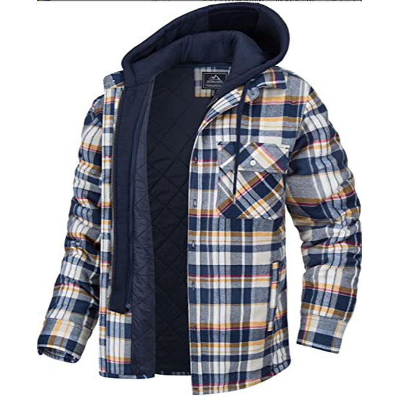 Men's Flannel Shirt Jacket - Wool-lined Cotton Winter Coat