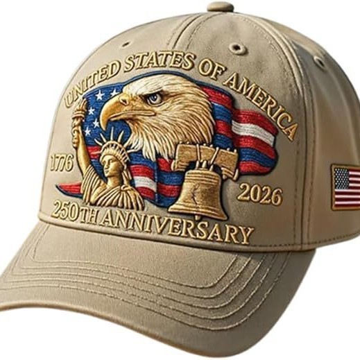 US 250th Anniversary Cap, U.S. 250th Anniversary Tribute Hat, Retro Washed Cap with Bald Eagle, for Patriotic Veterans