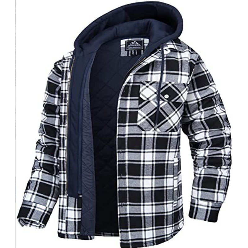 Men's Flannel Shirt Jacket - Wool-lined Cotton Winter Coat