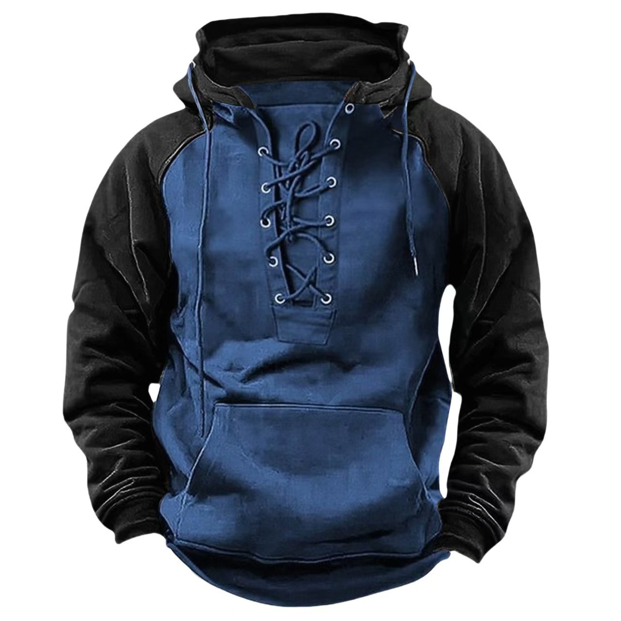 2025 Men's Autumn/Winter Hooded Sweatshirt, Men's Workwear Color Block Casual Sweatshirt Jacket