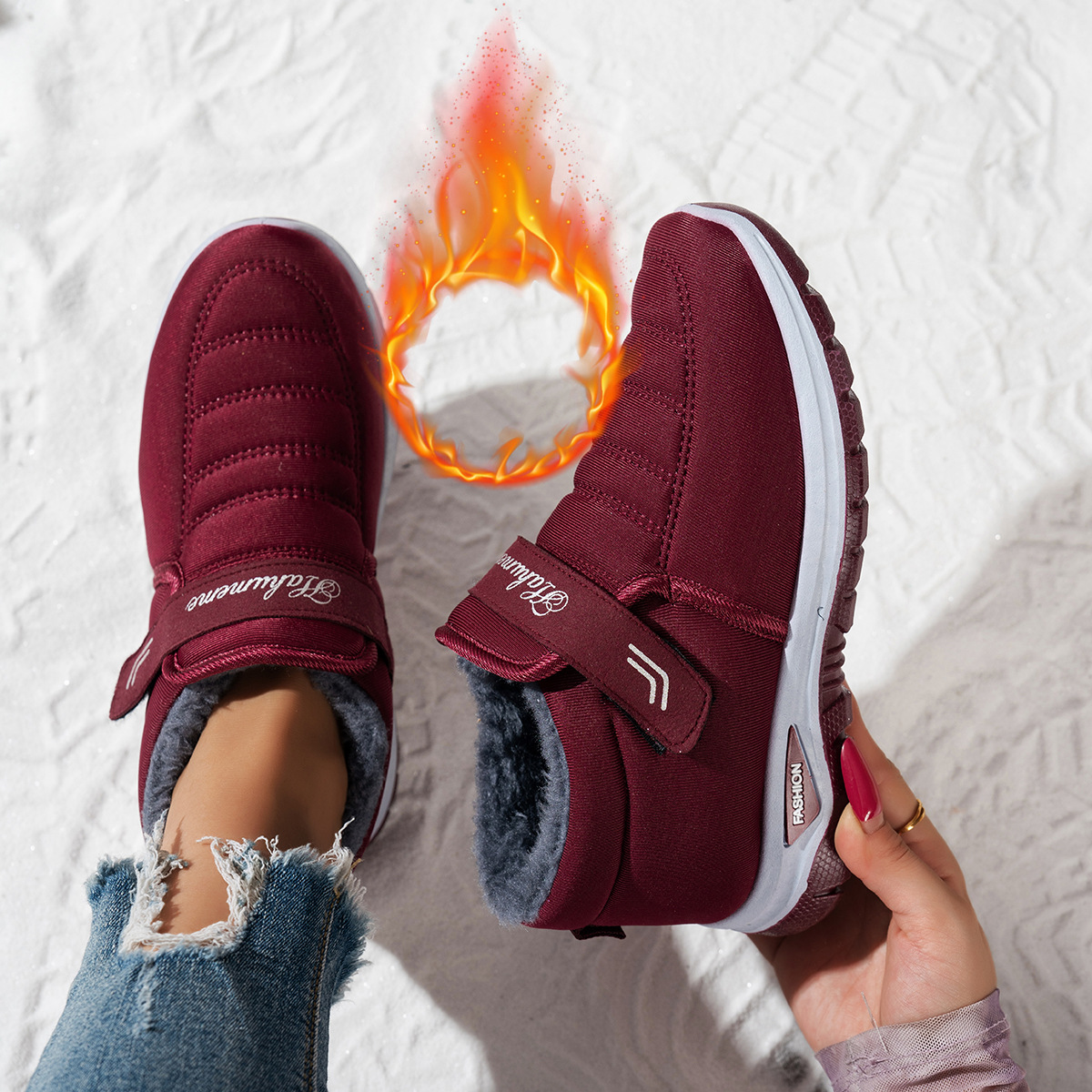 🔥 Women's Non-slip Winter Warm Slip on Sneakers