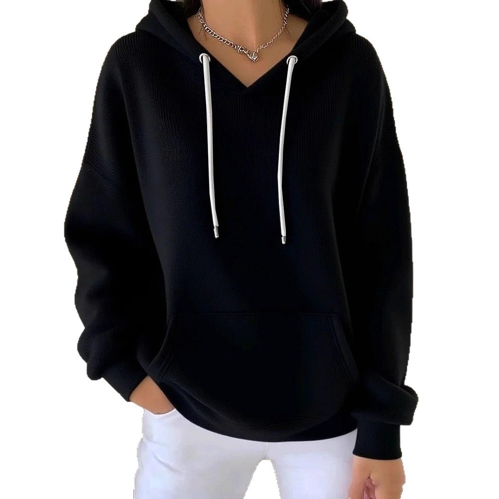 Women's Casual kint Jacquard Multicolor Hoodie