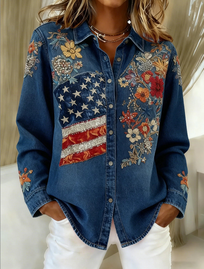 New Arrival 🔥 Women's Casual American 250th Anniversary Print Shirt