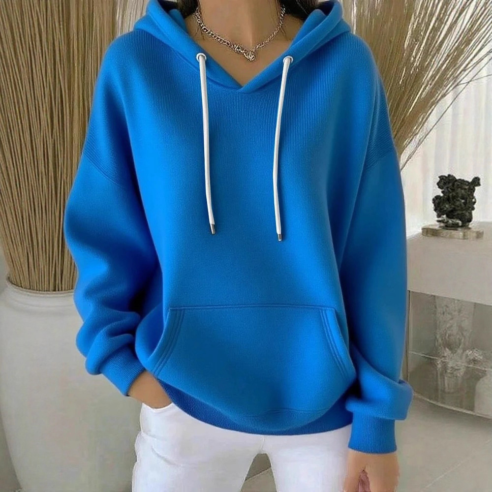 Women's Casual kint Jacquard Multicolor Hoodie