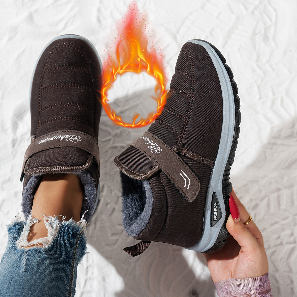 🔥 Women's Non-slip Winter Warm Slip on Sneakers