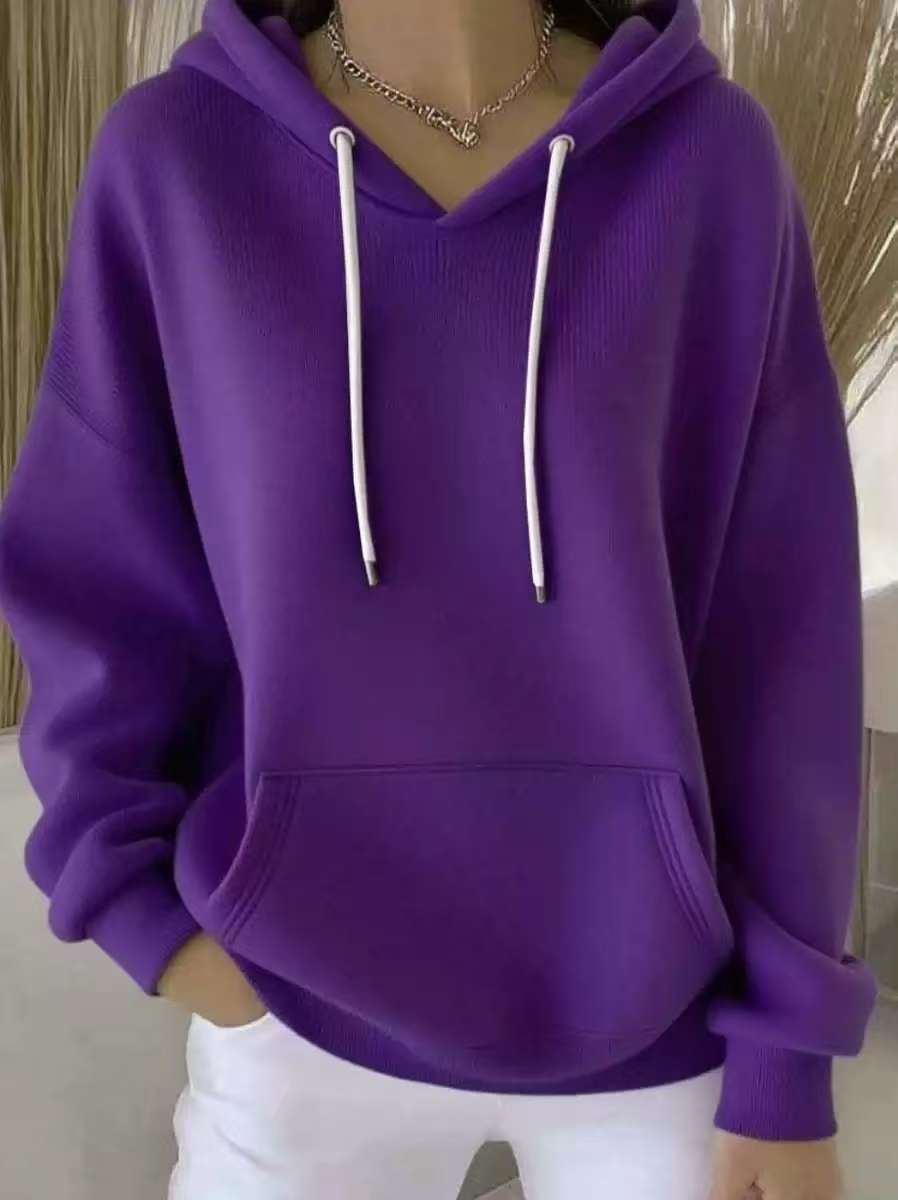 Women's Casual kint Jacquard Multicolor Hoodie