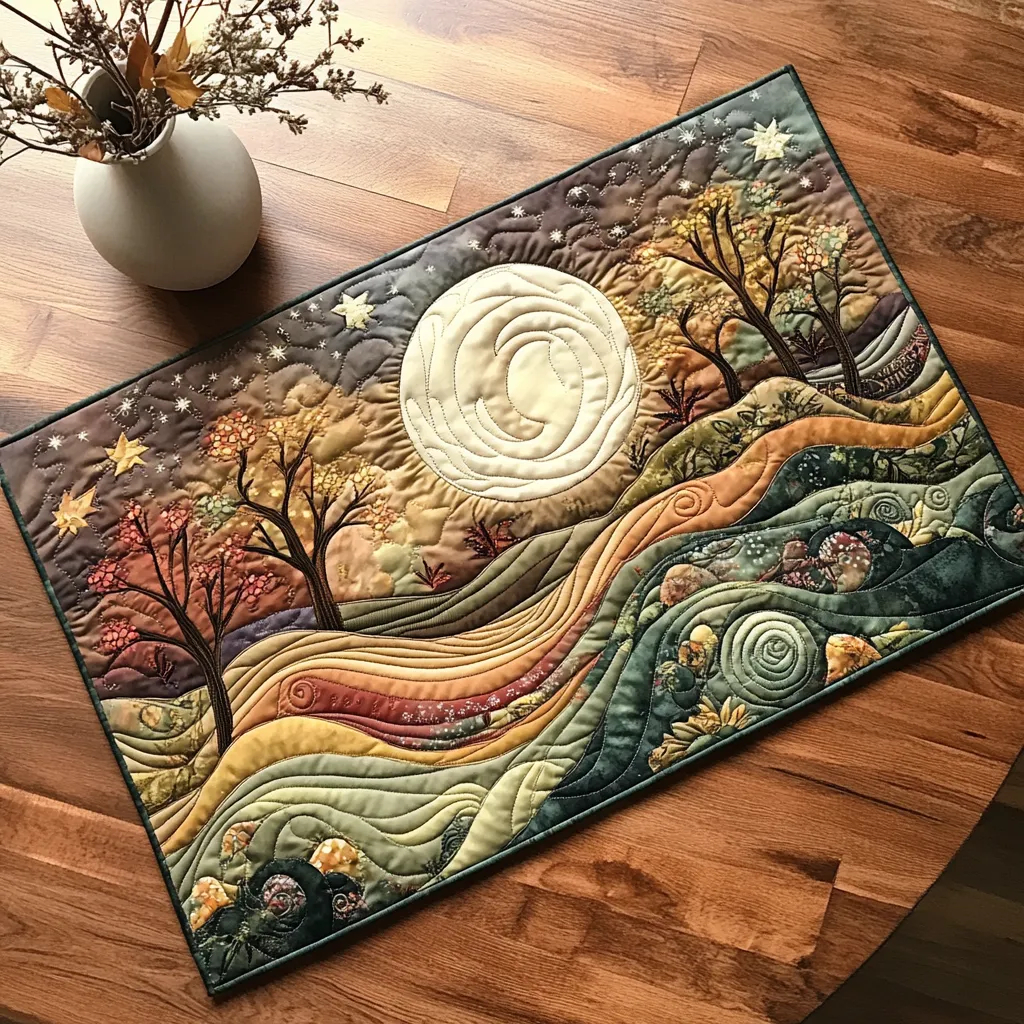 Exquisite Swirly Ragdoll Quilted Place Mat
