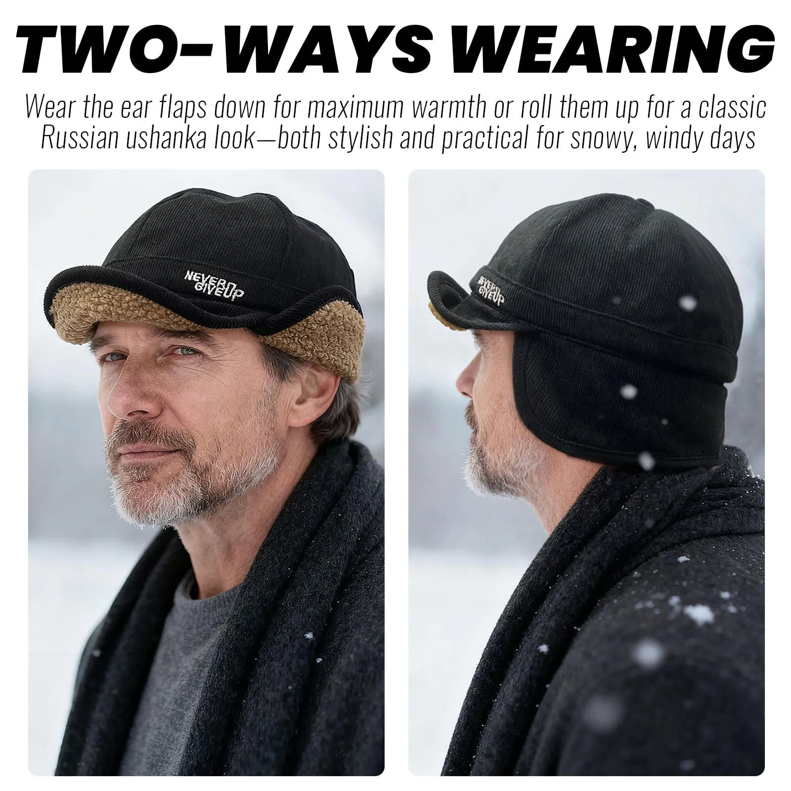 Winter Warm Trapper Baseball Cap with Earflaps