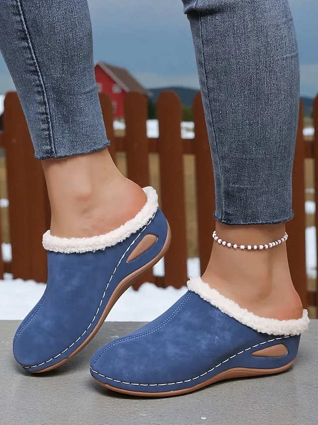 Women's Fur-Lined Winter Mules