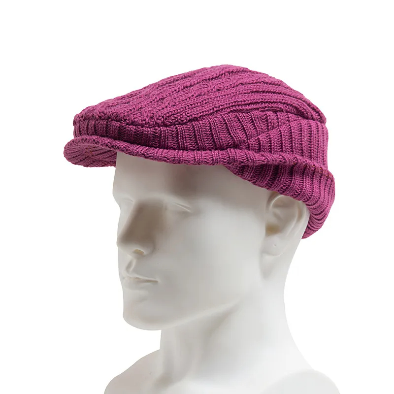 ZEB | Winter fleece-lined knitted flat cap with ear flaps