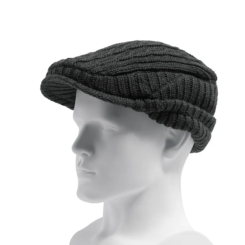 ZEB | Winter fleece-lined knitted flat cap with ear flaps