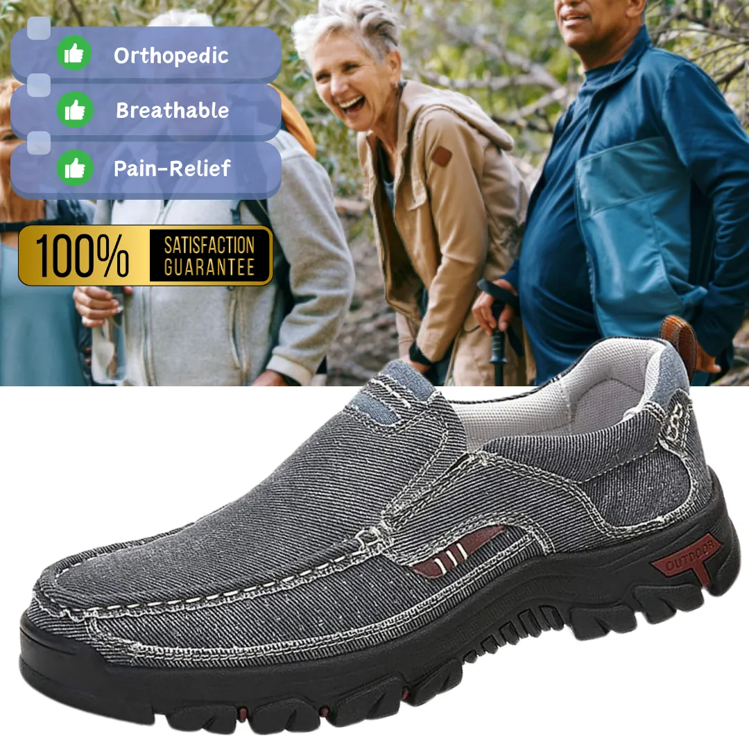 Mens Round Toe Canvas Slip-On Loafers antiskid Walking Casual Shoes