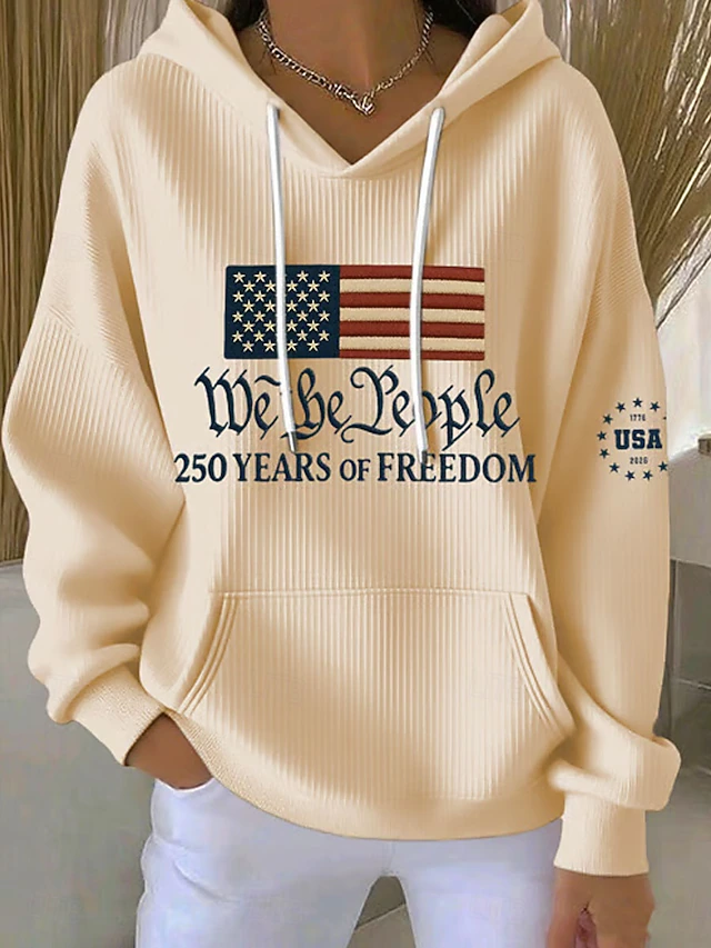 🔥LAST DAY 60% OFF🔥 American 250th Anniversary American Flag Print Hoodie