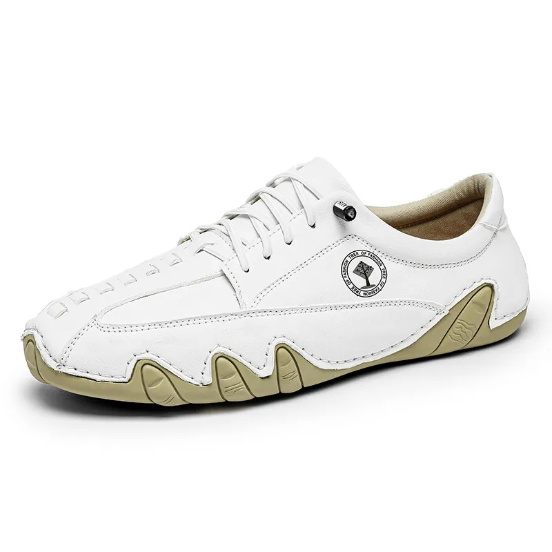 Men’s Handmade Premium Cowhide Leather Lace-Up Dress Shoes with Arch Support, Breathable for Summer Walking & Driving