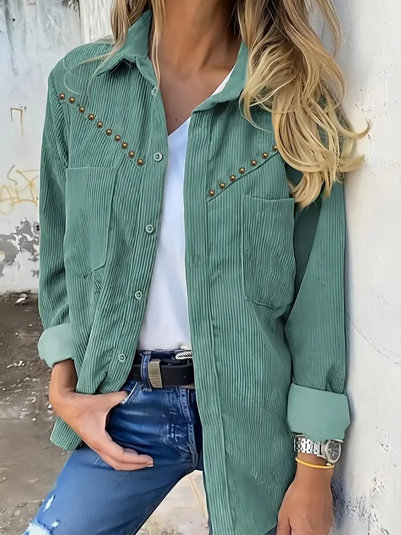 Women's Button Down Long Sleeve Shacket