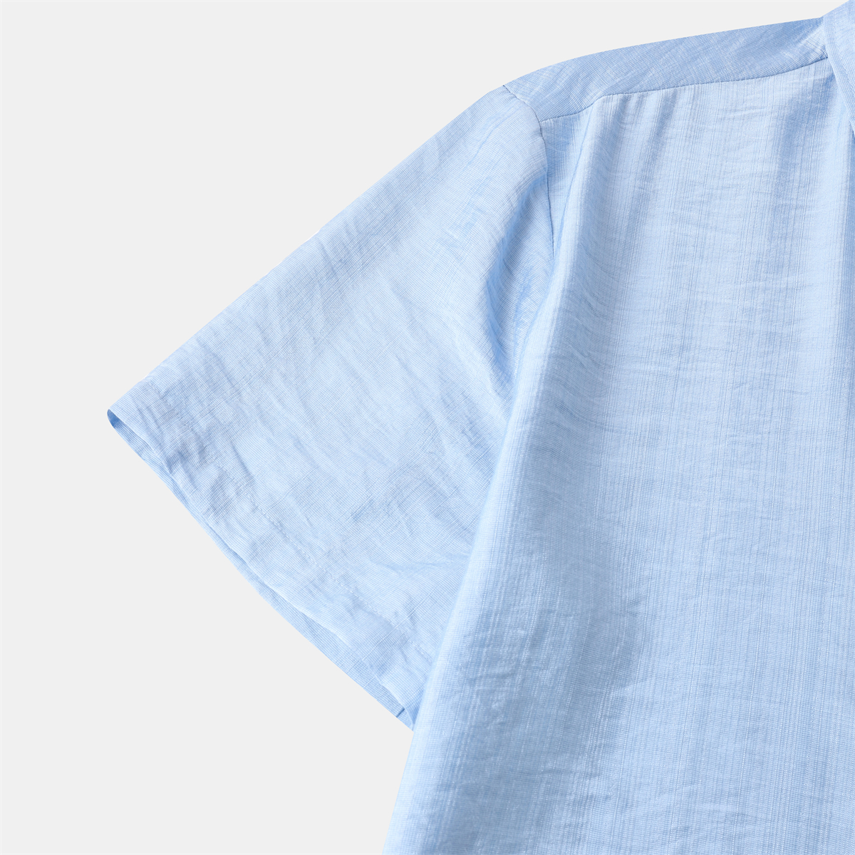 Men's Cotton And Linen Texture Comfortable Casual Daily Short-sleeved Shirt