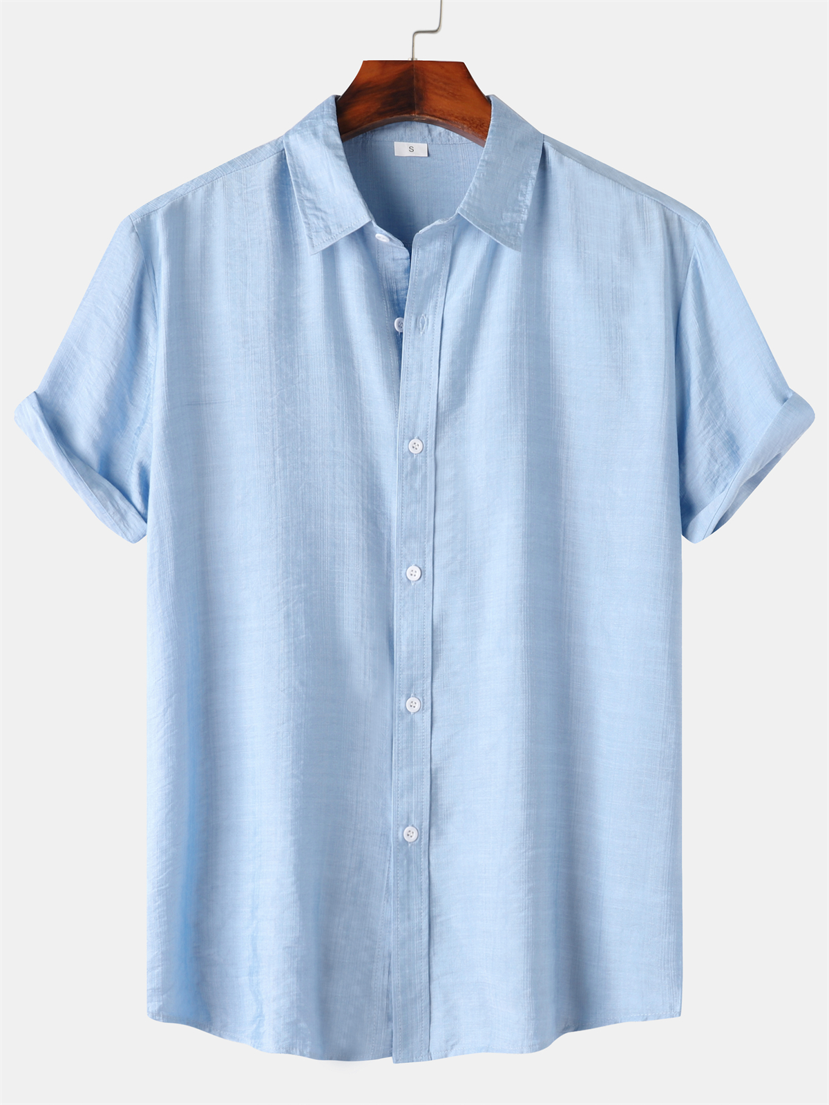 Men's Cotton And Linen Texture Comfortable Casual Daily Short-sleeved Shirt