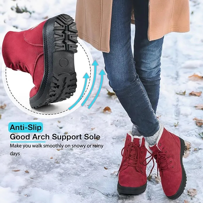 Walk Anti-Slip Waterproof Lace Up Snow Boots Comfortable and Light Weight