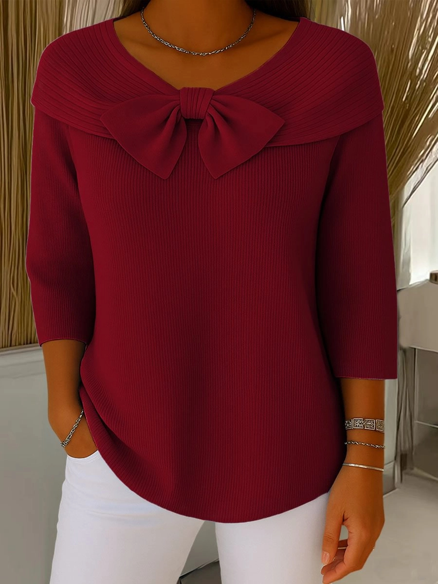 💥 Winter Best-selling - ❄️ Stylish retro 80s style sweater with a fold-over collar, creating a slimming effect