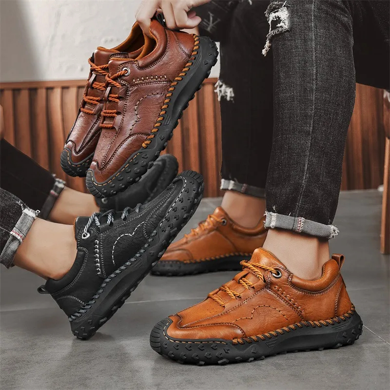 🔥Last day 50% off 🔥Men's Handmade Genuine Leather Non-Slip Loafers with Arch Support