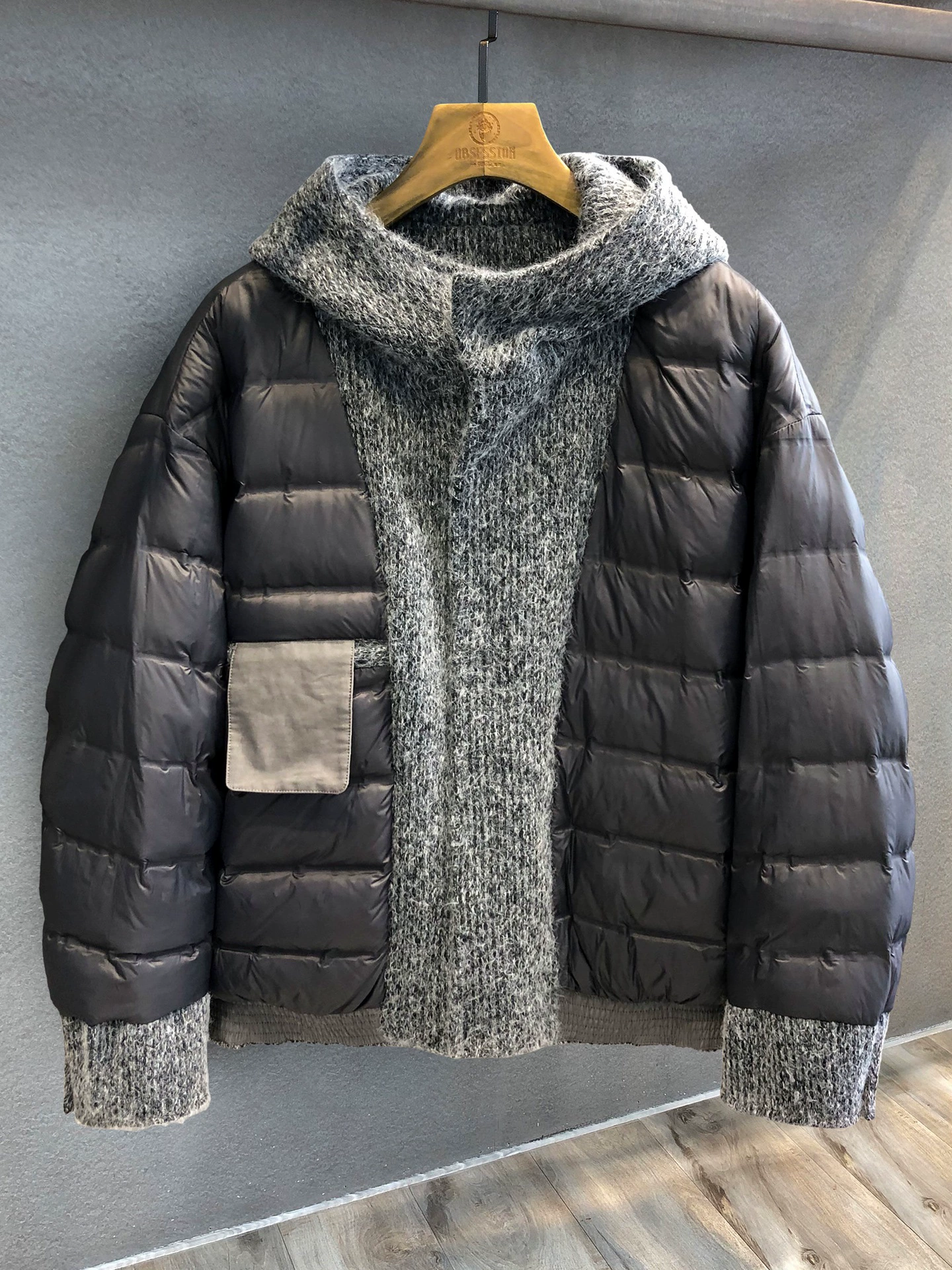 Down-filled hooded jacket