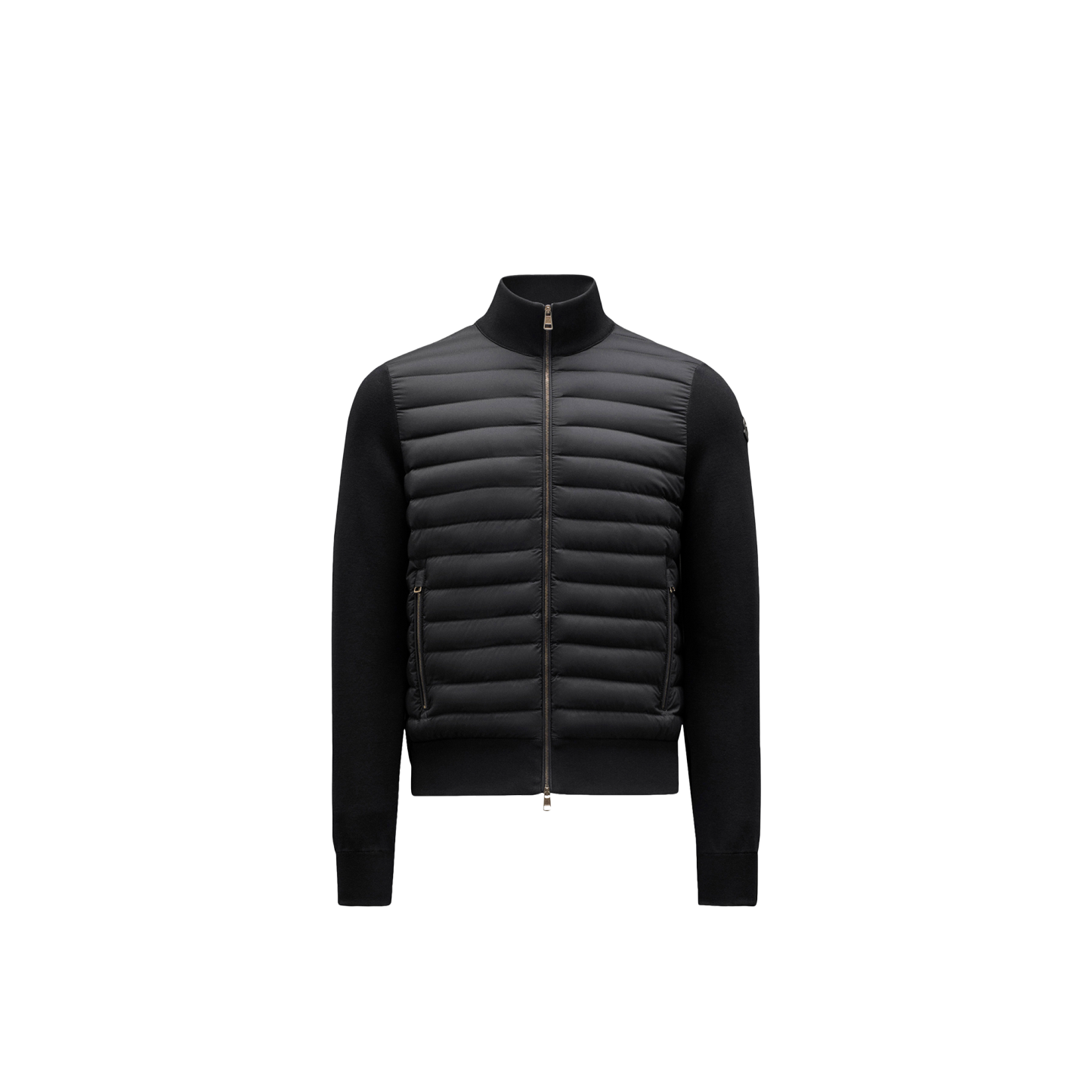 Padded Crêpe Cotton Zip-Up Cardigan