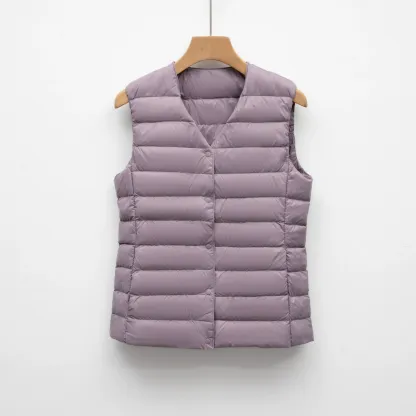 Lightweight down jacket for women, short, round neck