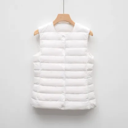 Lightweight down jacket for women, short, round neck