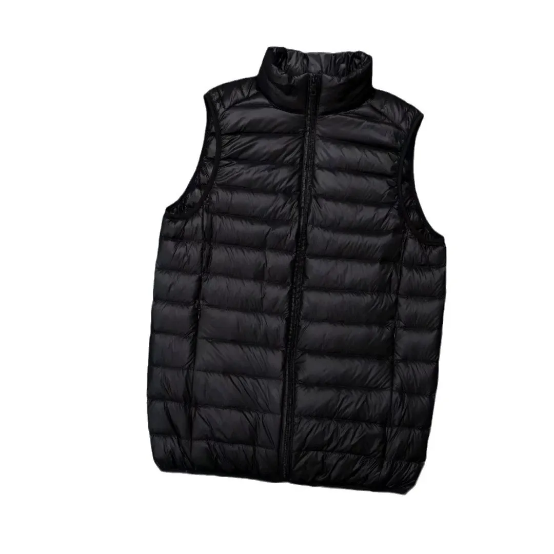 New autumn/winter lightweight down vest with stand-up collar for men