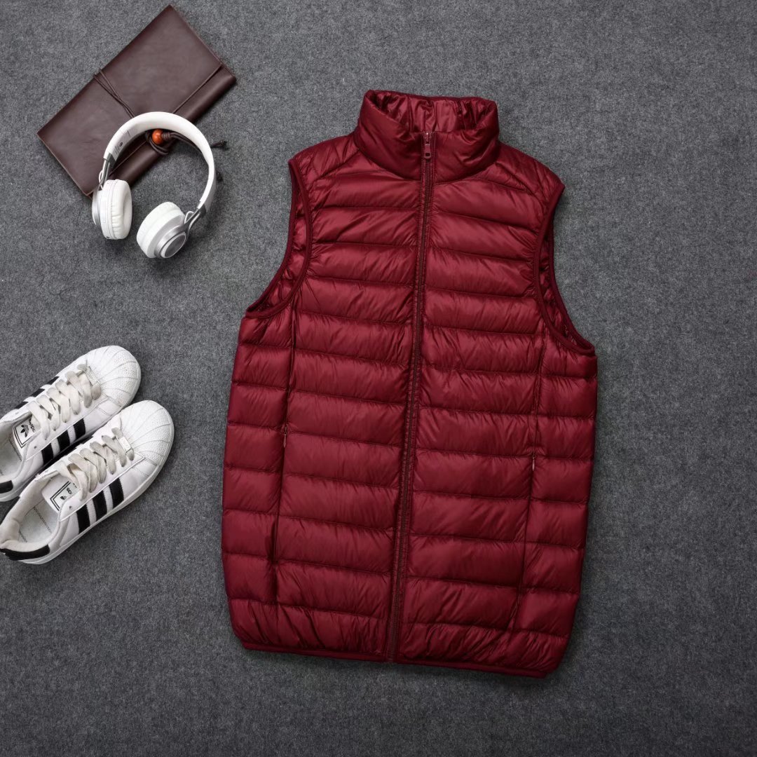 New autumn/winter lightweight down vest with stand-up collar for men