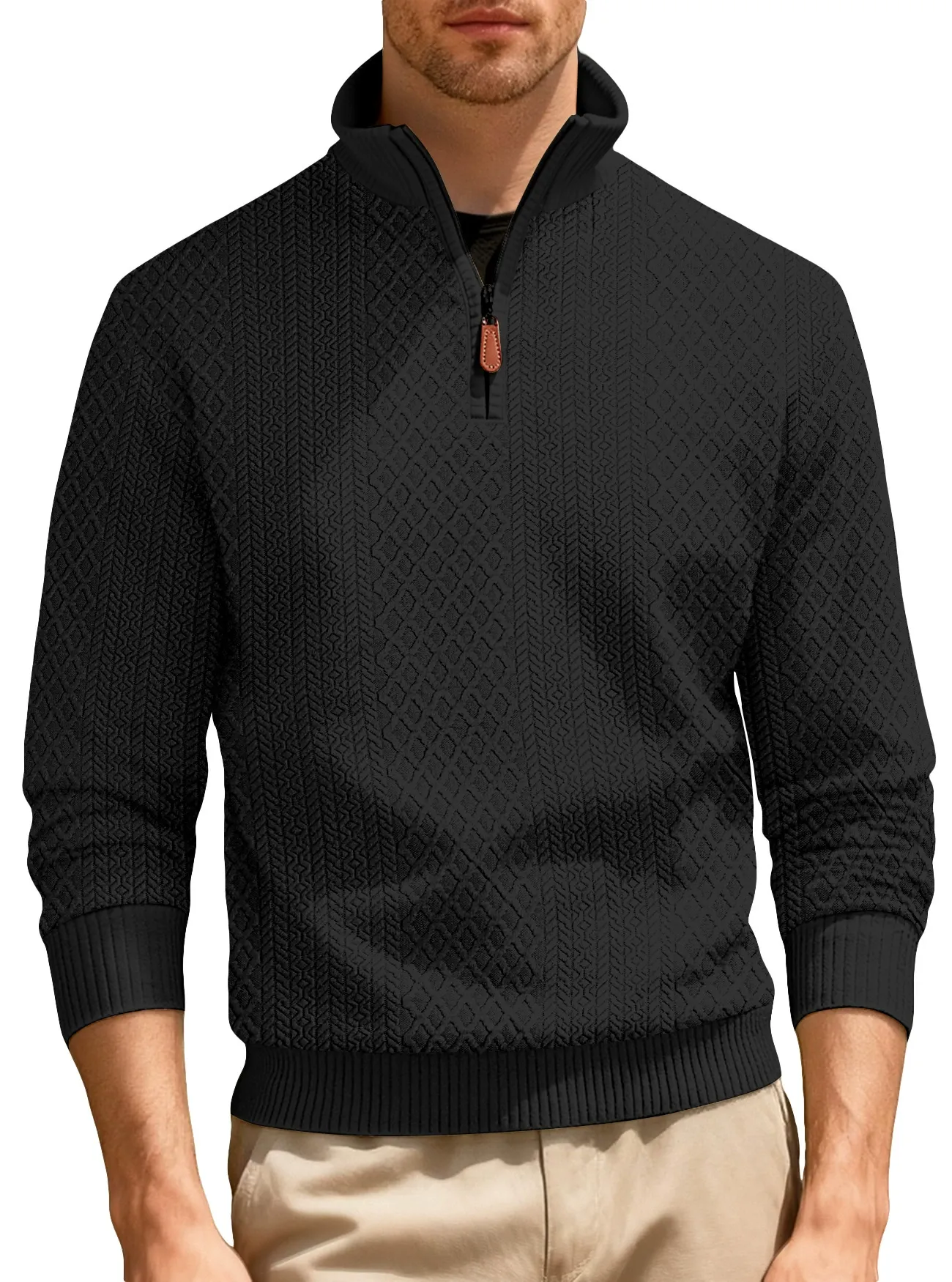 Autumn/Winter Casual Stand Collar Zipper Long Sleeve Shirt