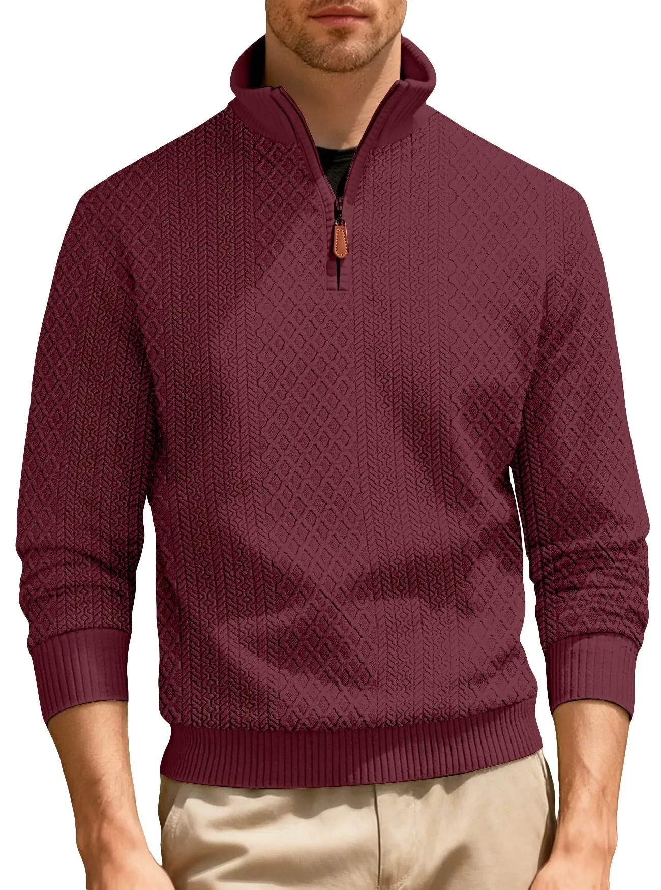 Autumn/Winter Casual Stand Collar Zipper Long Sleeve Shirt