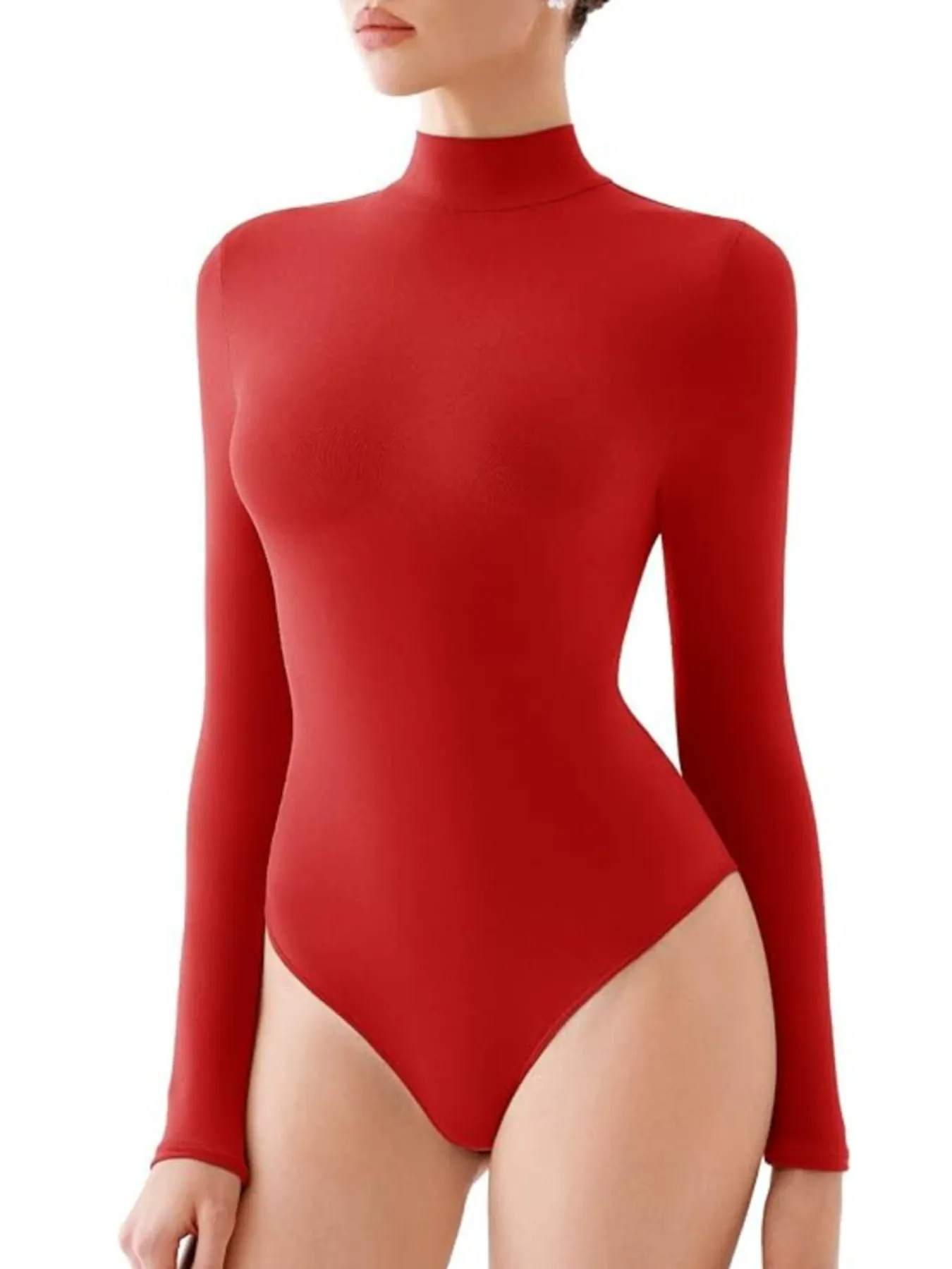 High-necked bodysuit, tummy control shapewear