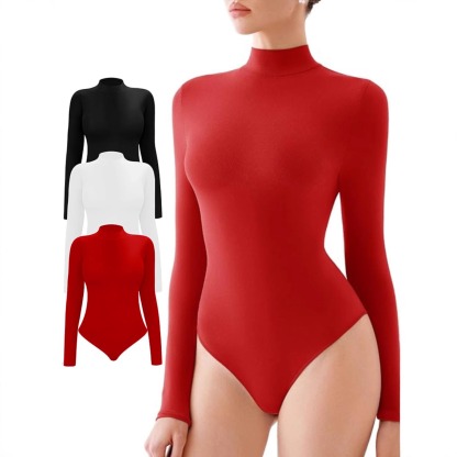 High-necked bodysuit, tummy control shapewear