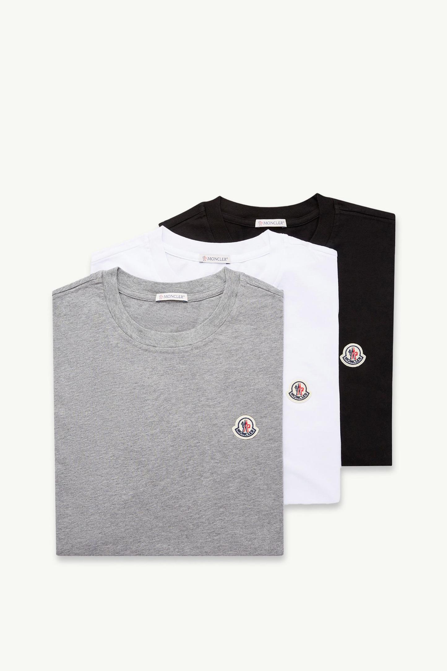 Logo Patch Cotton T-Shirt (Pack of Three)