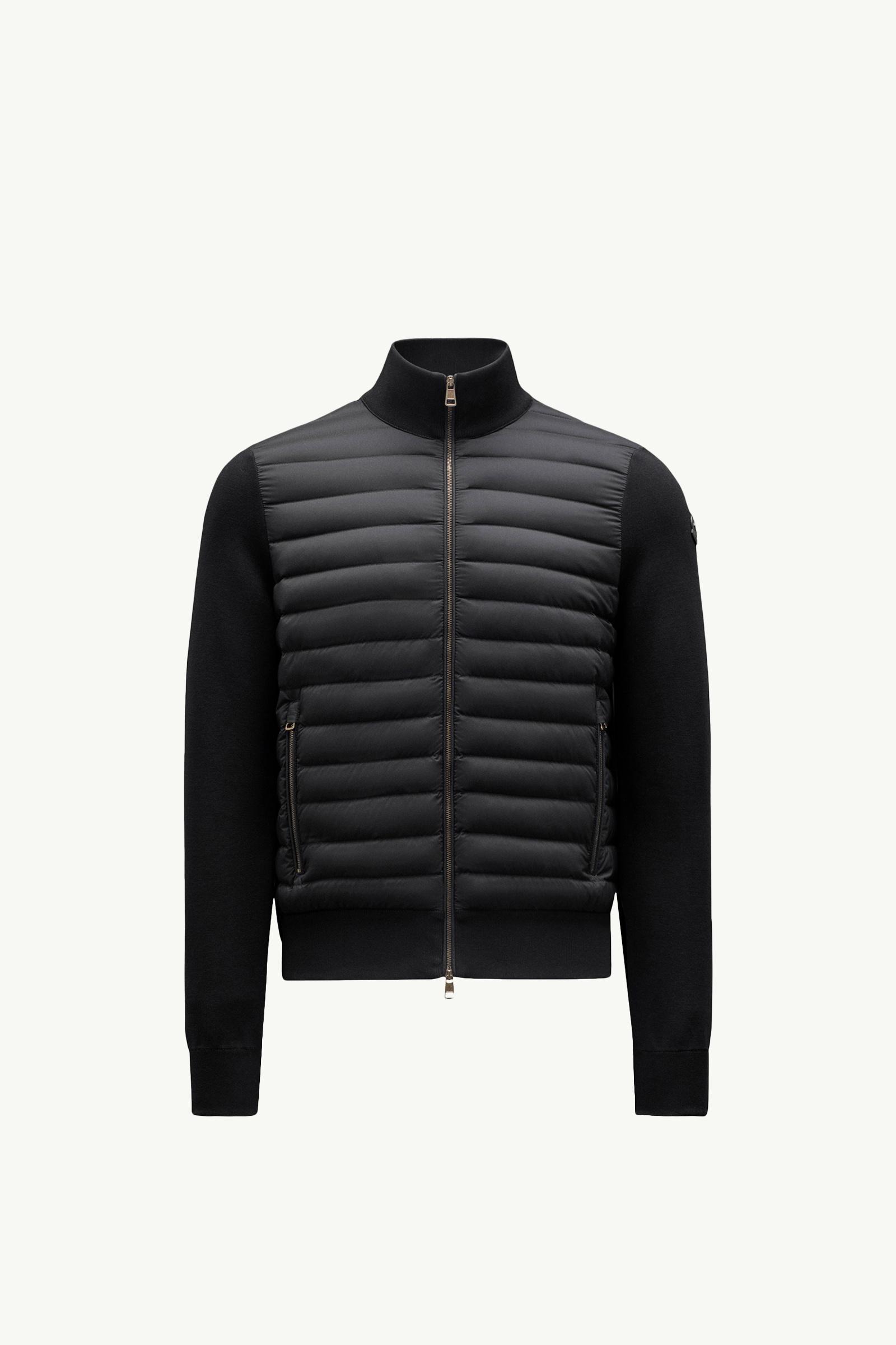 Padded Crêpe Cotton Zip-Up Cardigan