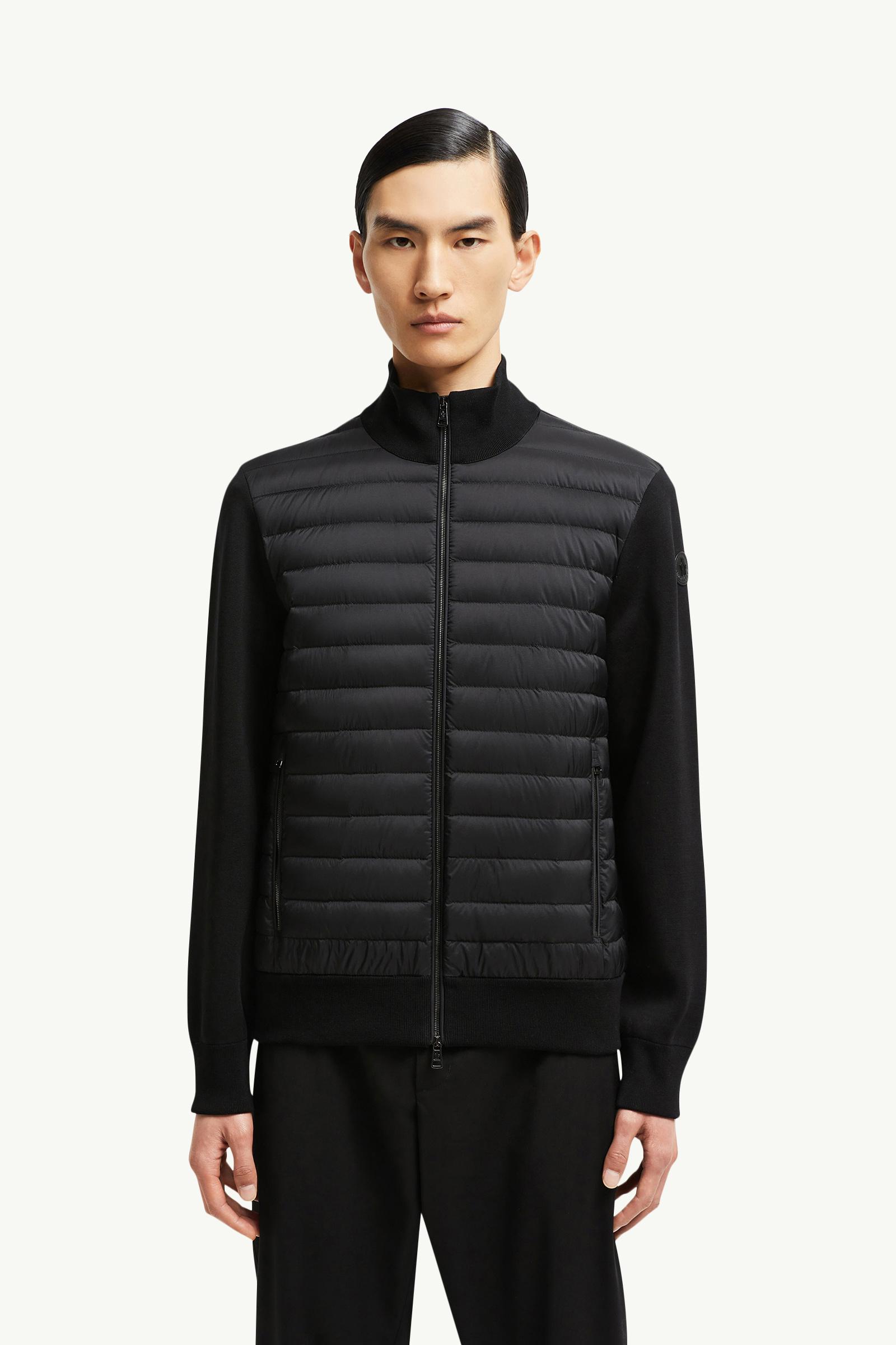 Padded Crêpe Cotton Zip-Up Cardigan