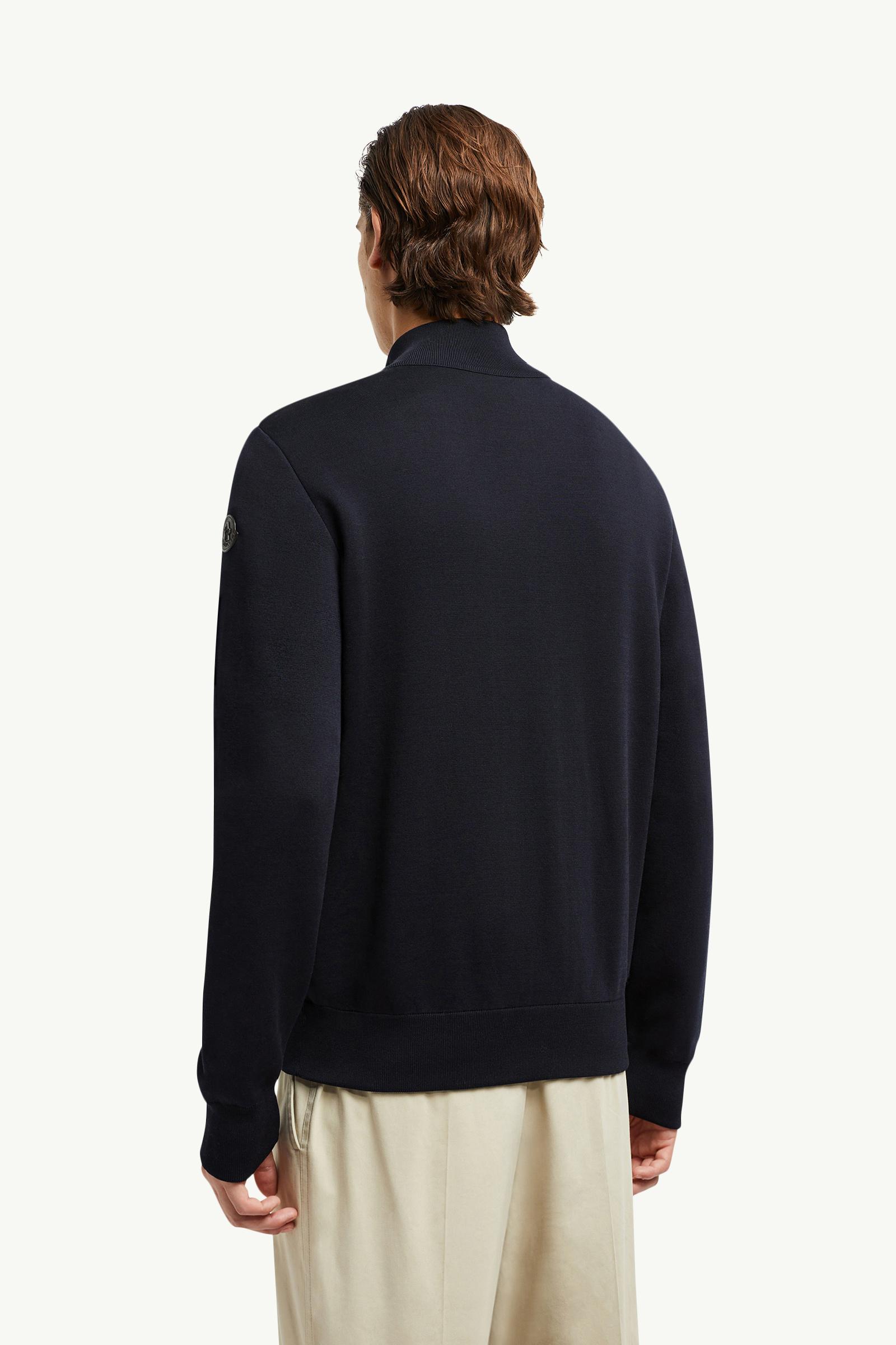 Padded Crêpe Cotton Zip-Up Cardigan