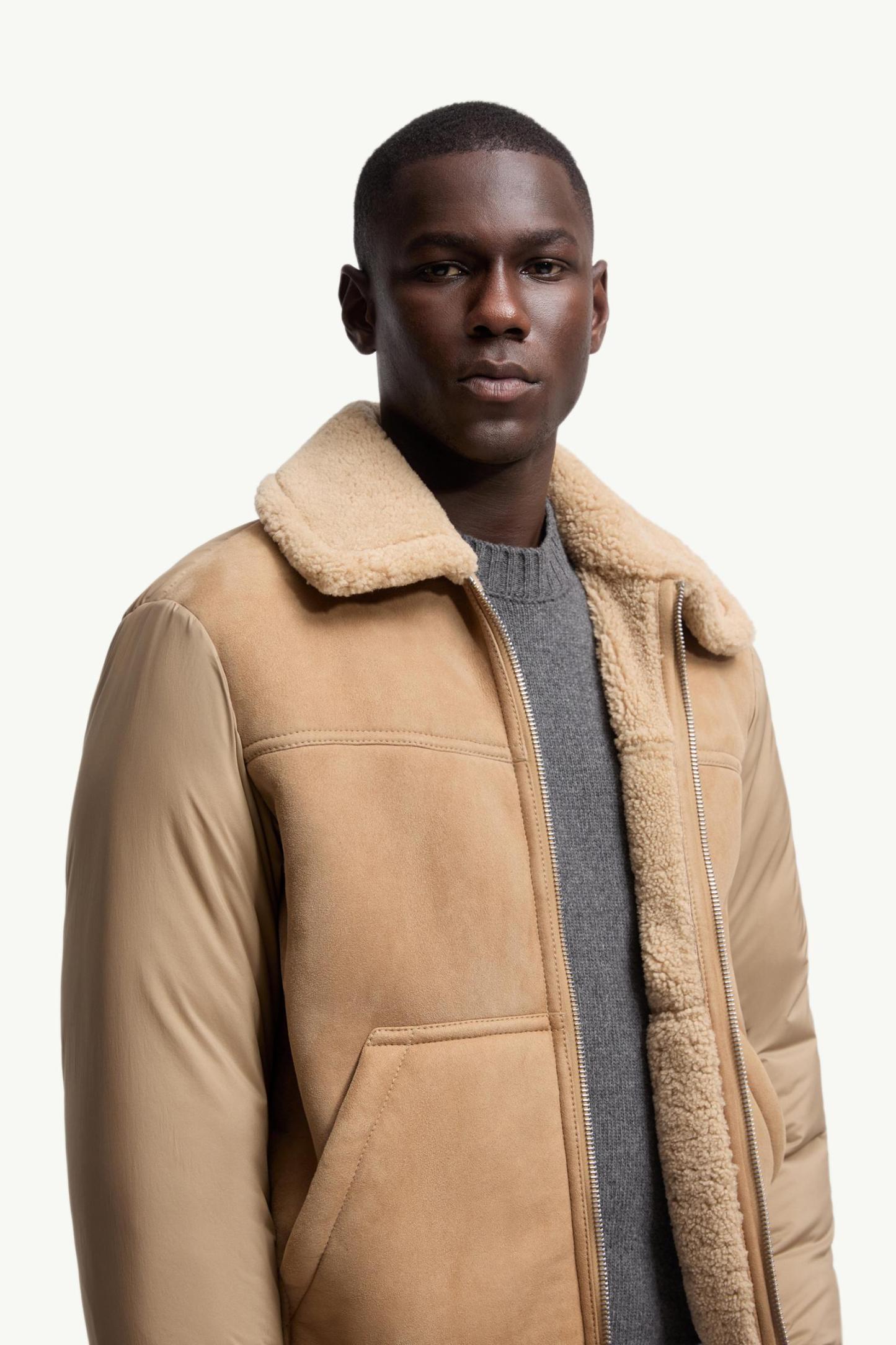 Tonnay Suede & Shearling Short Down Jacket