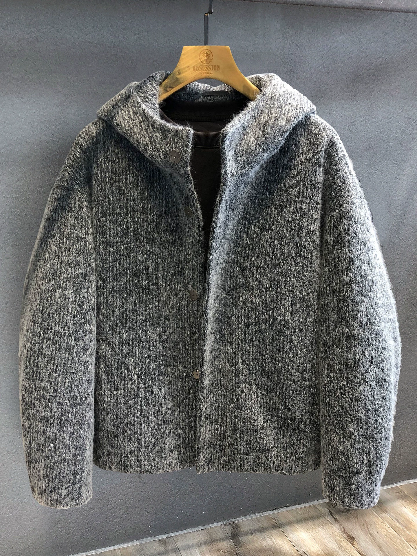 Down-filled hooded jacket