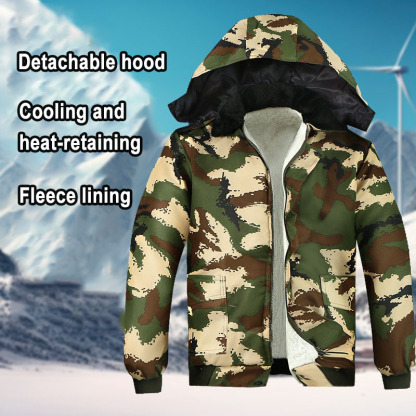 Stylish and warm cotton down jacket with fleece lining and thick outer layer